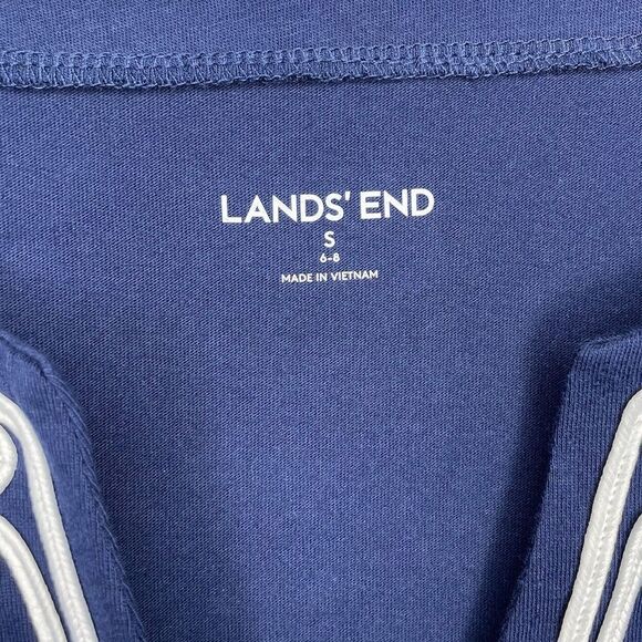 LANDS END Womens Navy Blue Cotton Jersey Swim Cover-Up Dress NEW Embellished S - Picture 6 of 9